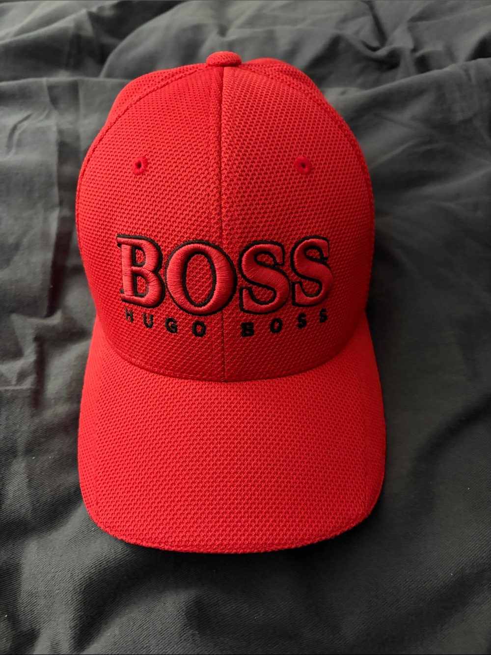 Hugo Boss Red Cap with Black Embroidered BOSS Logo